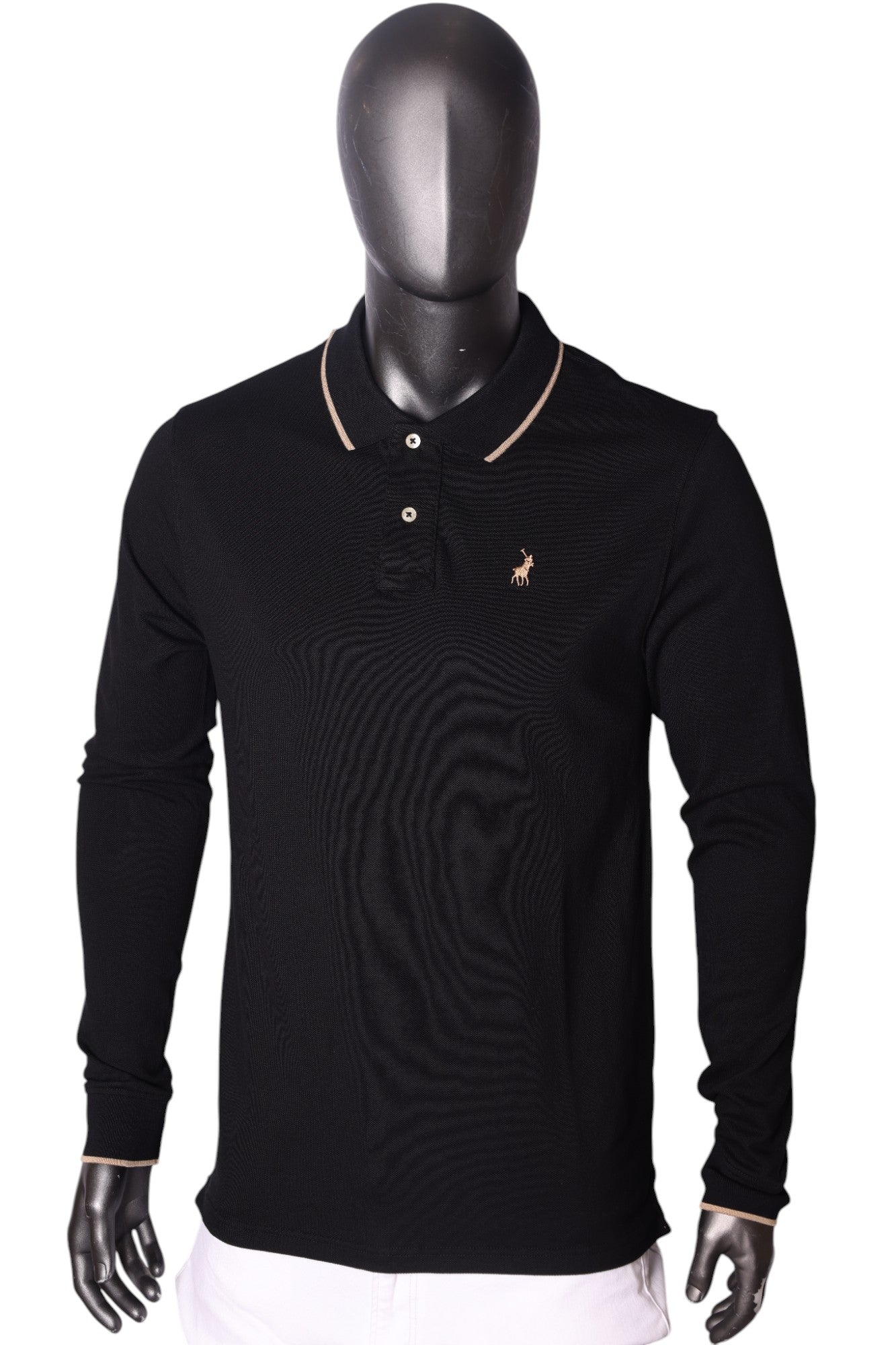 Polo Golfer Long Sleeve Essential Pique Black